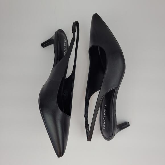 Calvin Klein Dainty2 Slingback Pointy Toe Pumps Black Size 8 - Picture 7 of 12